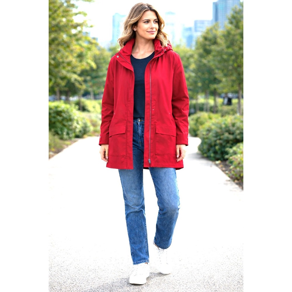 NWT Eileen Fisher Women's‎ XL Stand Collar Jacket Hidden Hood Azalea Pink  $278